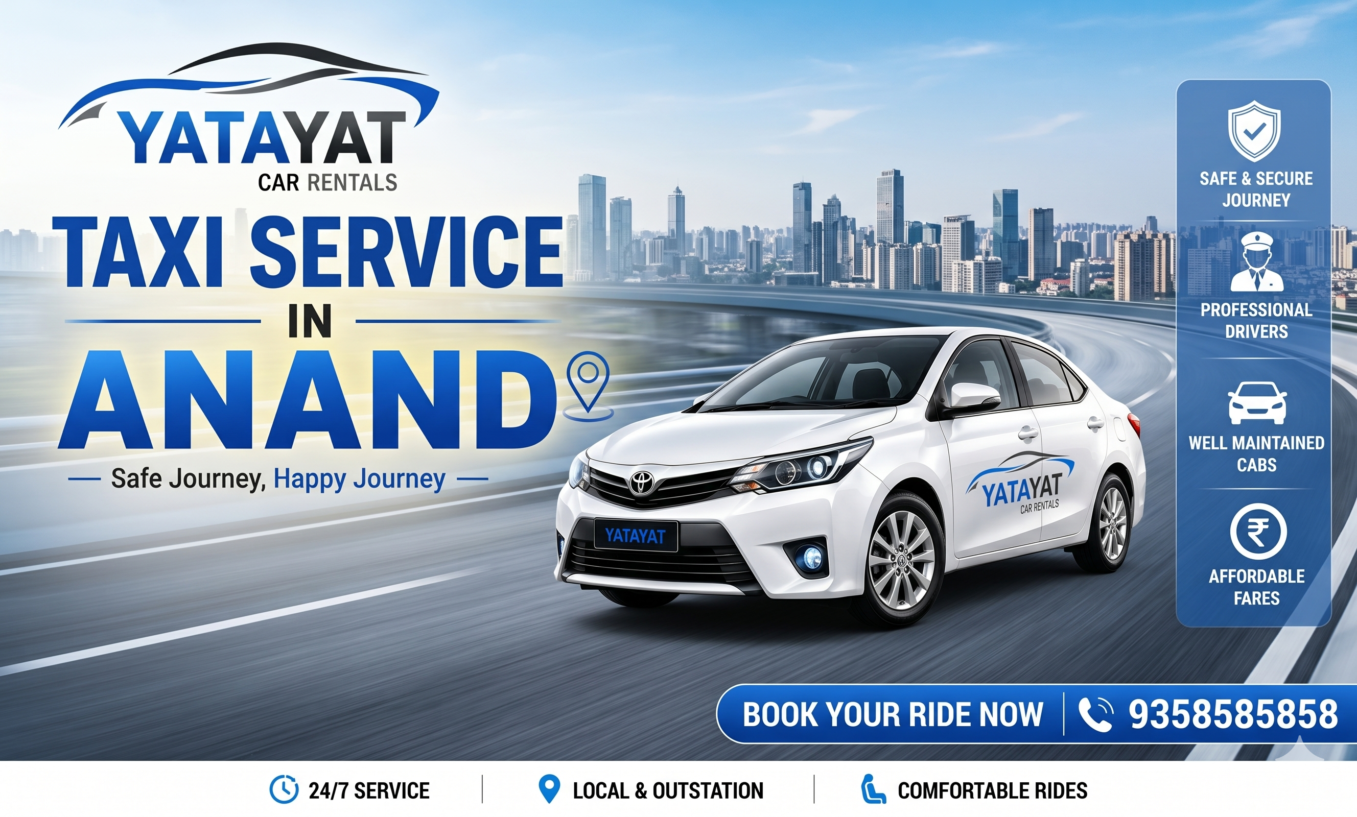 Taxi Service in Anand | one Way Cab in Anand | HonorCab Car Rental