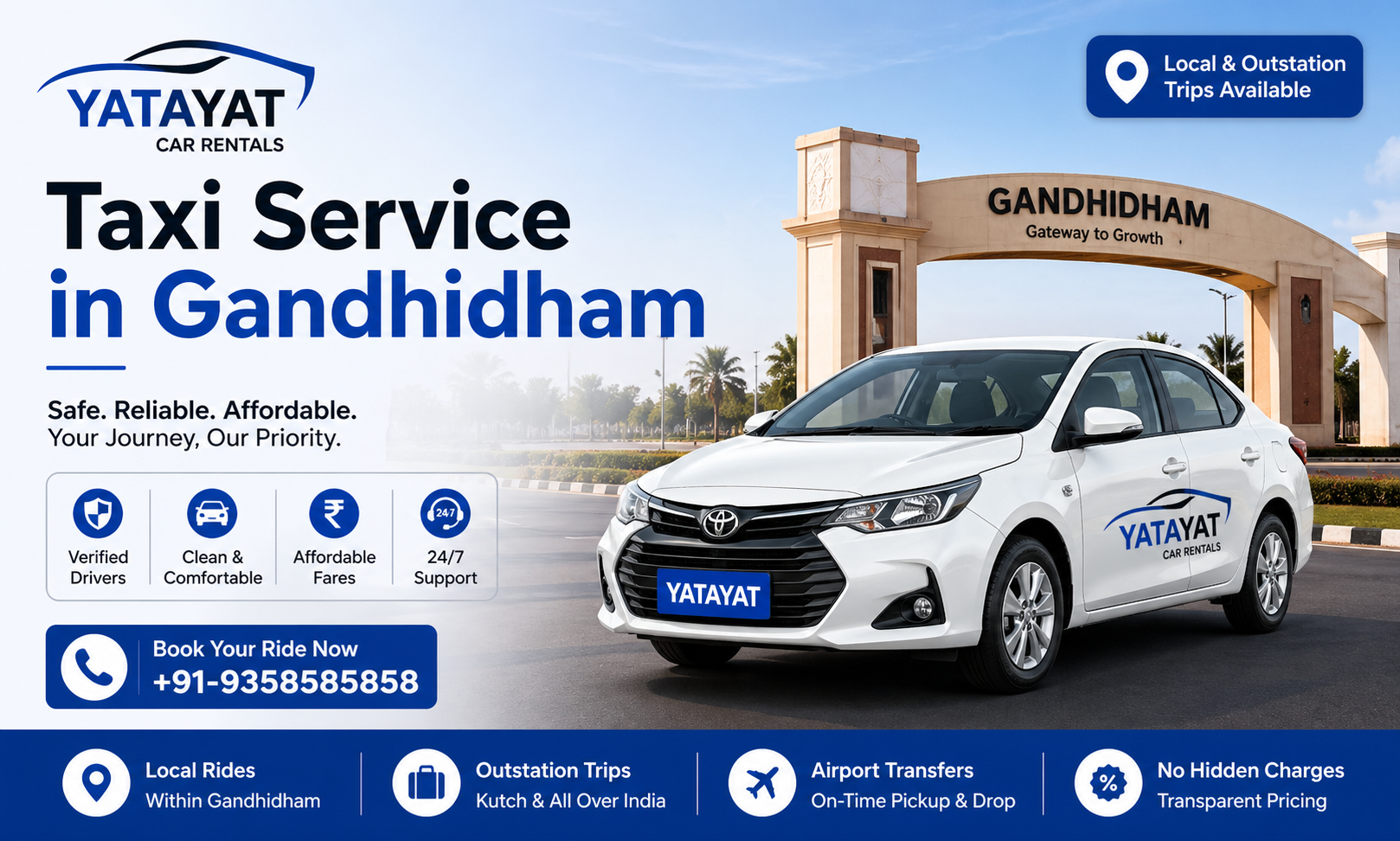 Taxi Service in Gandhidham | One Way Taxi in Gandhidham